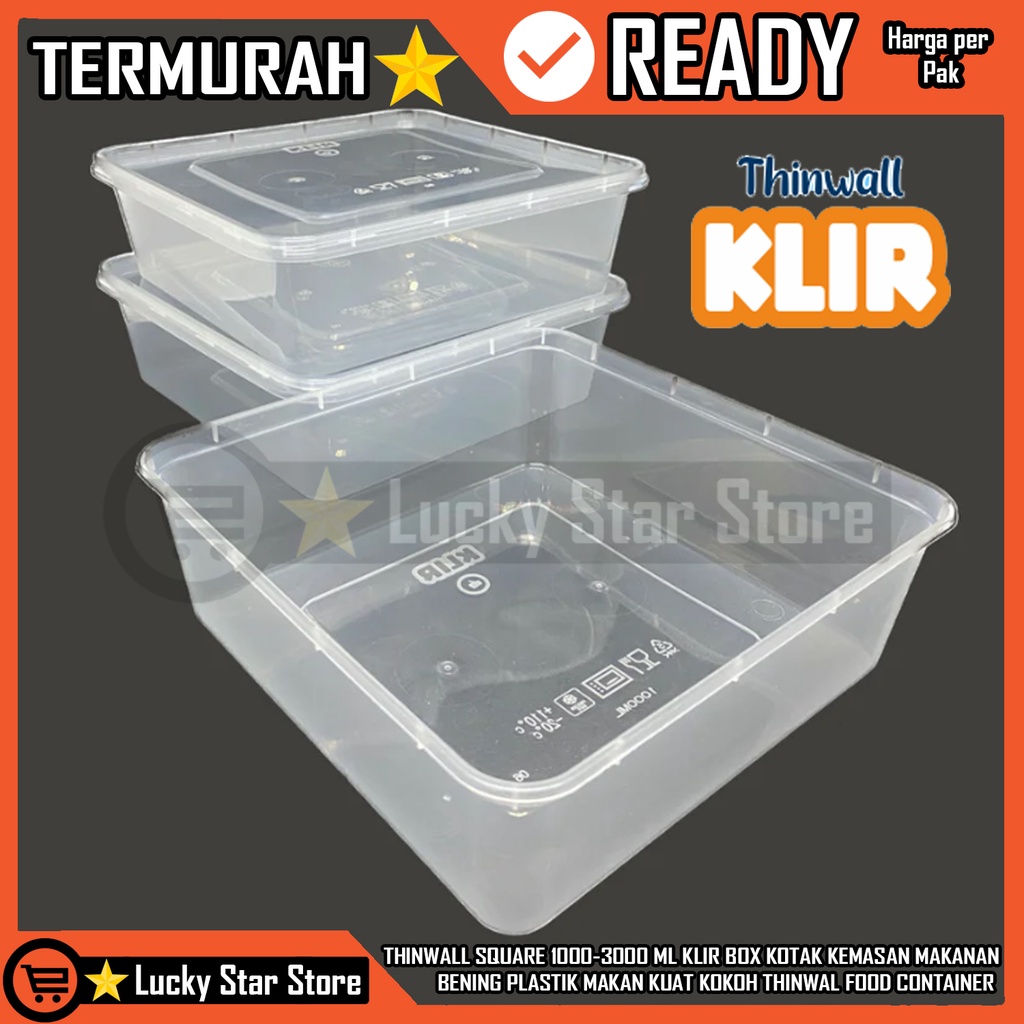 New BOX 1000ML 1500ML 2000ML 3000ML KLIR Tojiro SQUARE DESSERT BOX