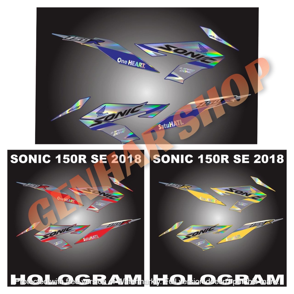 Honda Sonic R Se Motorcycle Body Striping Lis Sticker