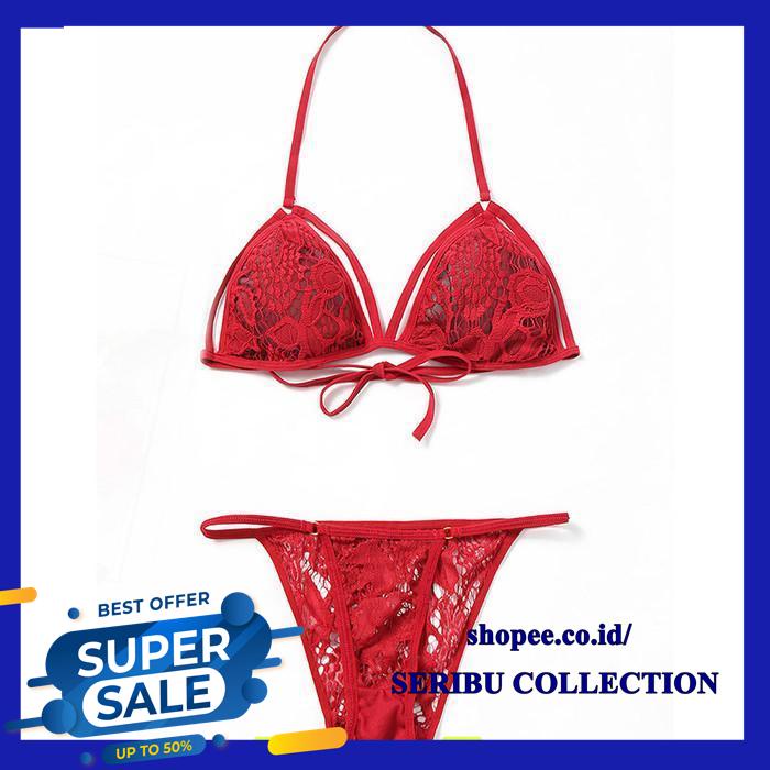 Sexy Lingerie Bra Gstring Bra Set Transparent Lace Bikini Shopee