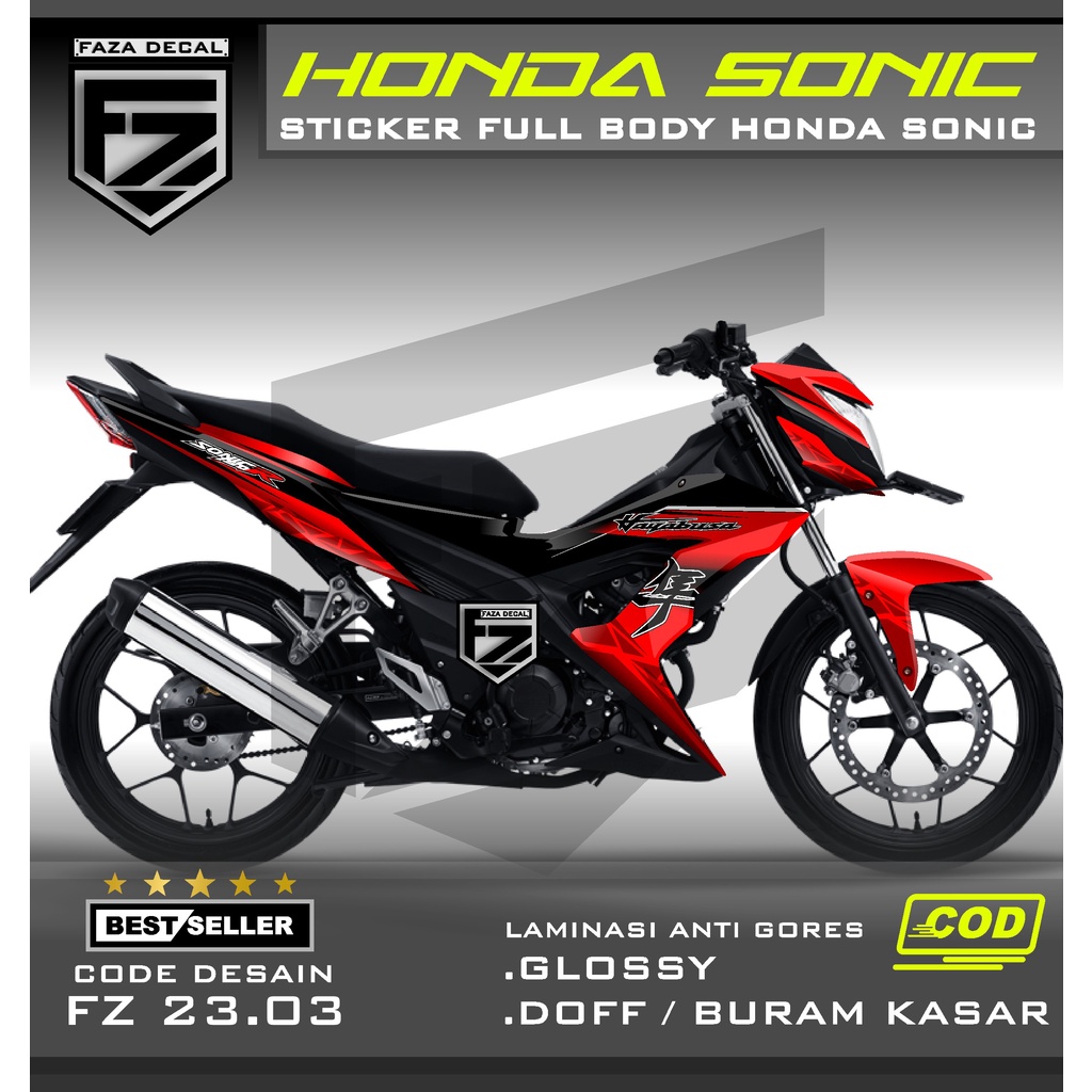 Decal Sticker Honda Sonic 150r Full Body Terbaru Sticker Motor Honda