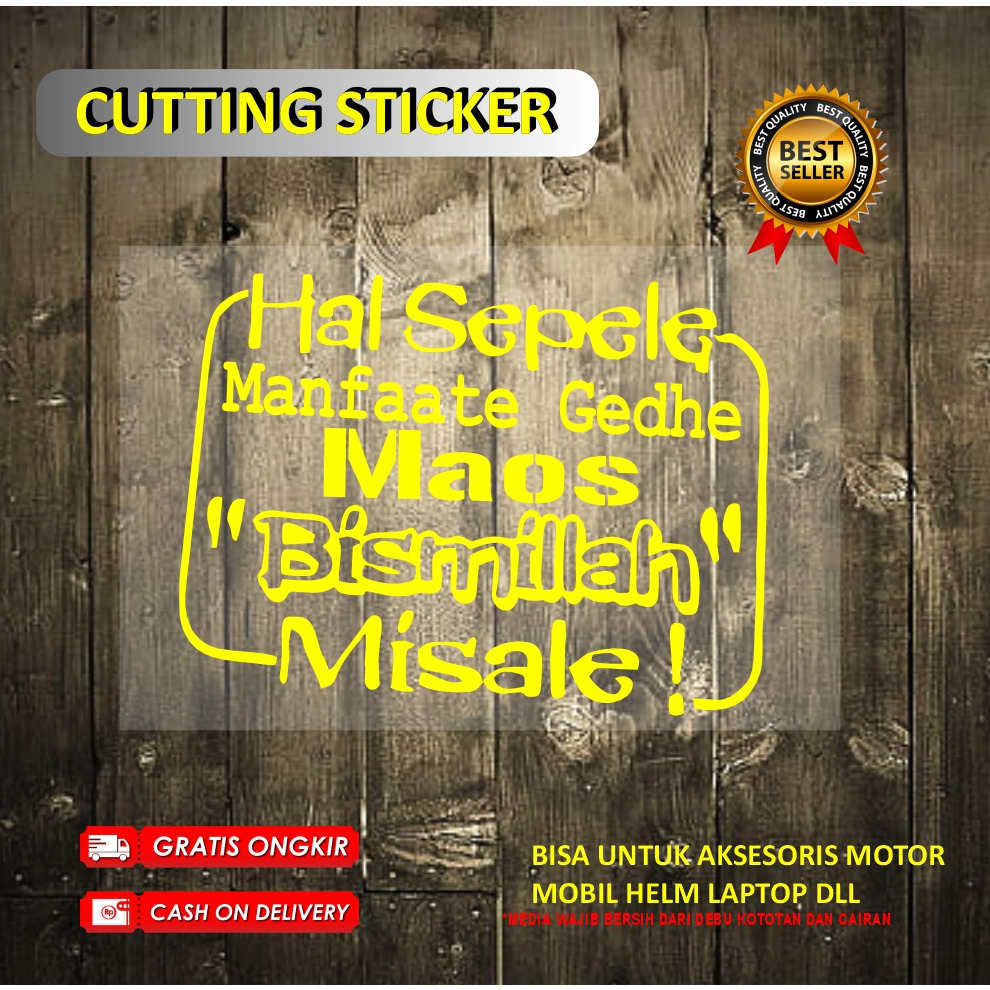 Sticker Cutting Sticker Cutting Sticker Words Maos Bismillah Car Body