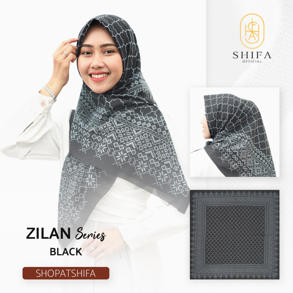 Shifa Hijab Zilan Rectangular Veil Hijab With Laser Cut Motif