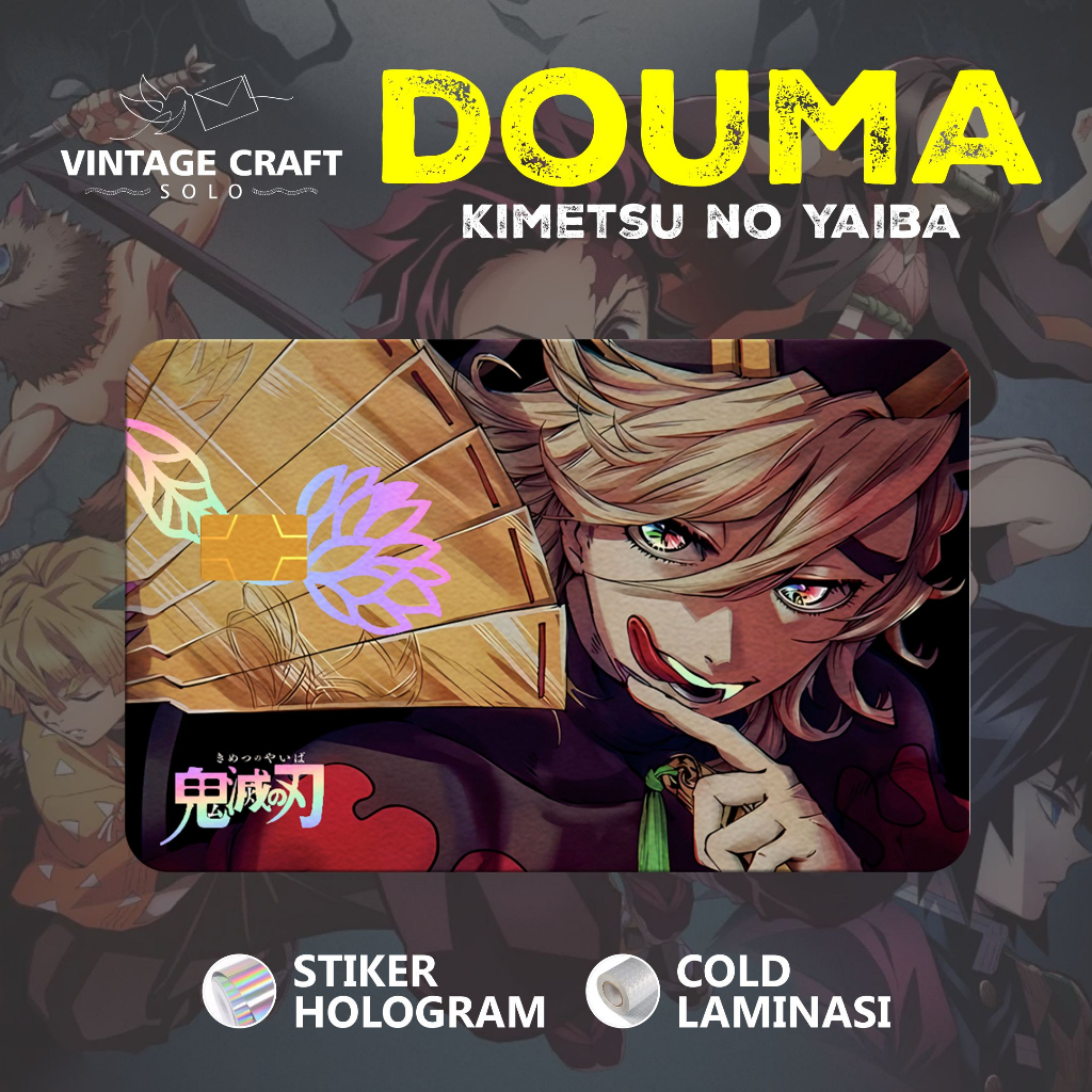 Sticker Skin Card Atm Douma Anime Kimetsu No Yaiba Demon Slayer