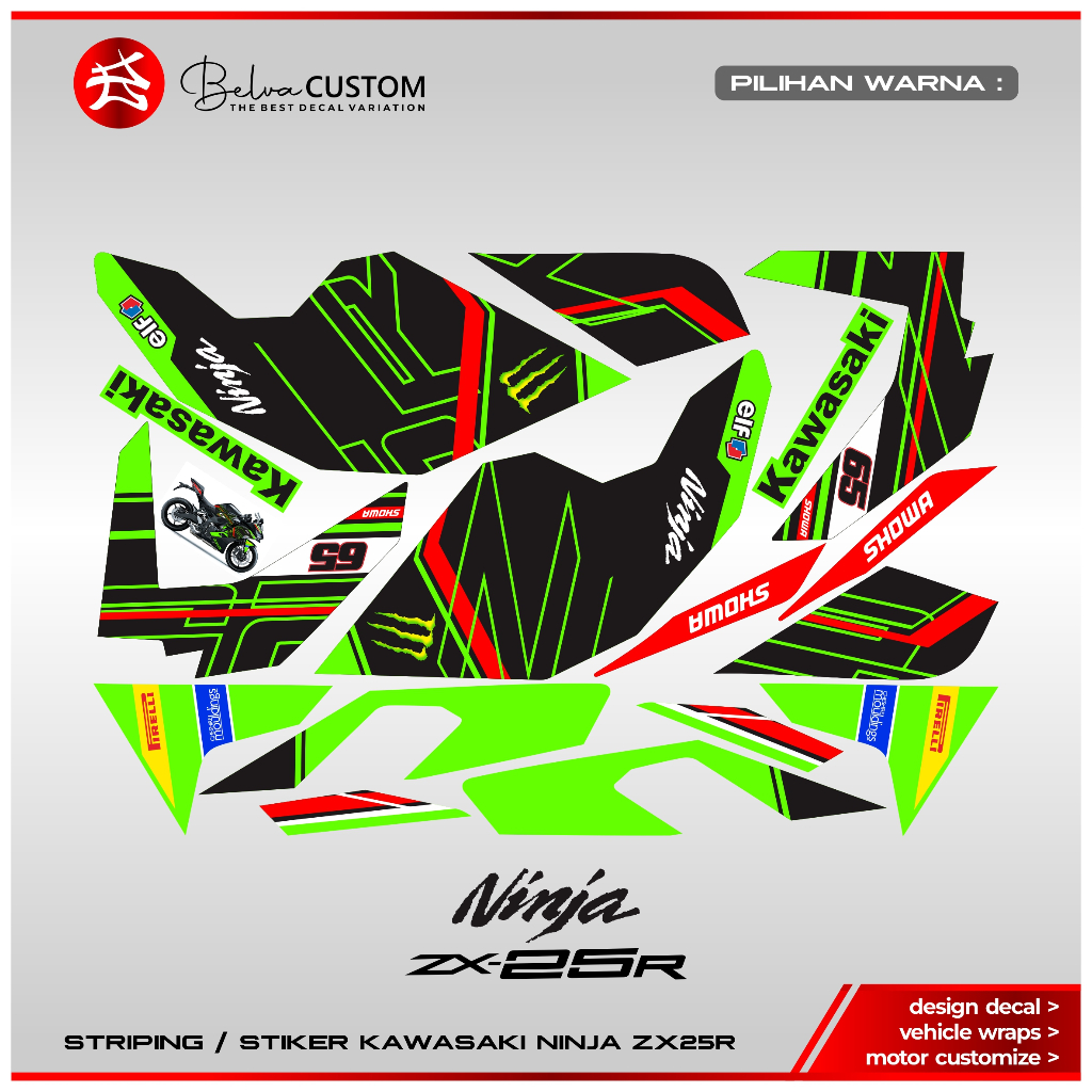 Striping ZX25R Livery KRT 2023 WSBK Racing Kawasaki Ninja ZX 25R