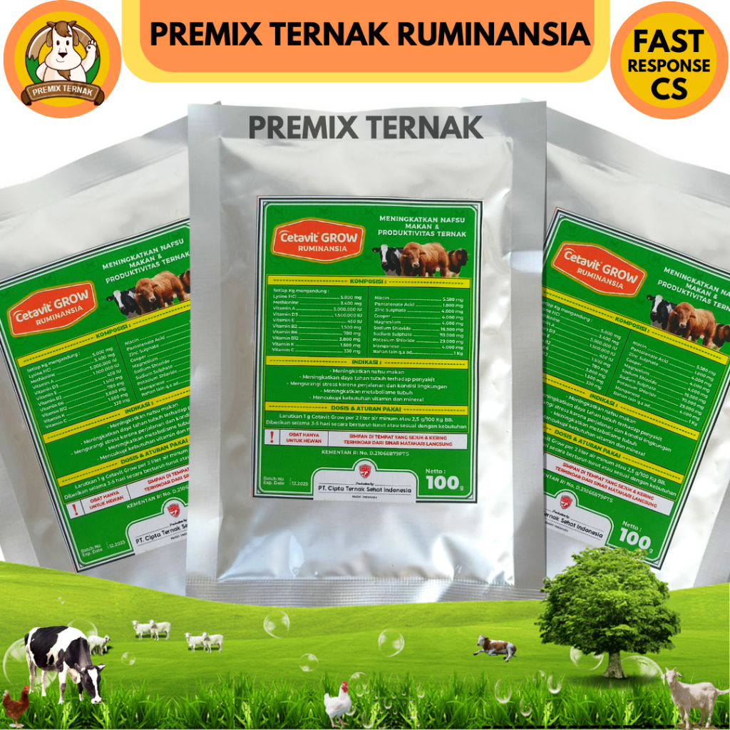 Cetavit Grow Gr Vitamin Fattening And Appetite Cow Goat Sheep Joss