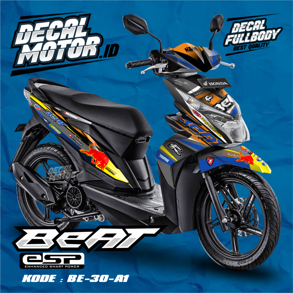 Merah Sticker Decal Beat Esp Full Body Red Decal Sticker Honda Beat