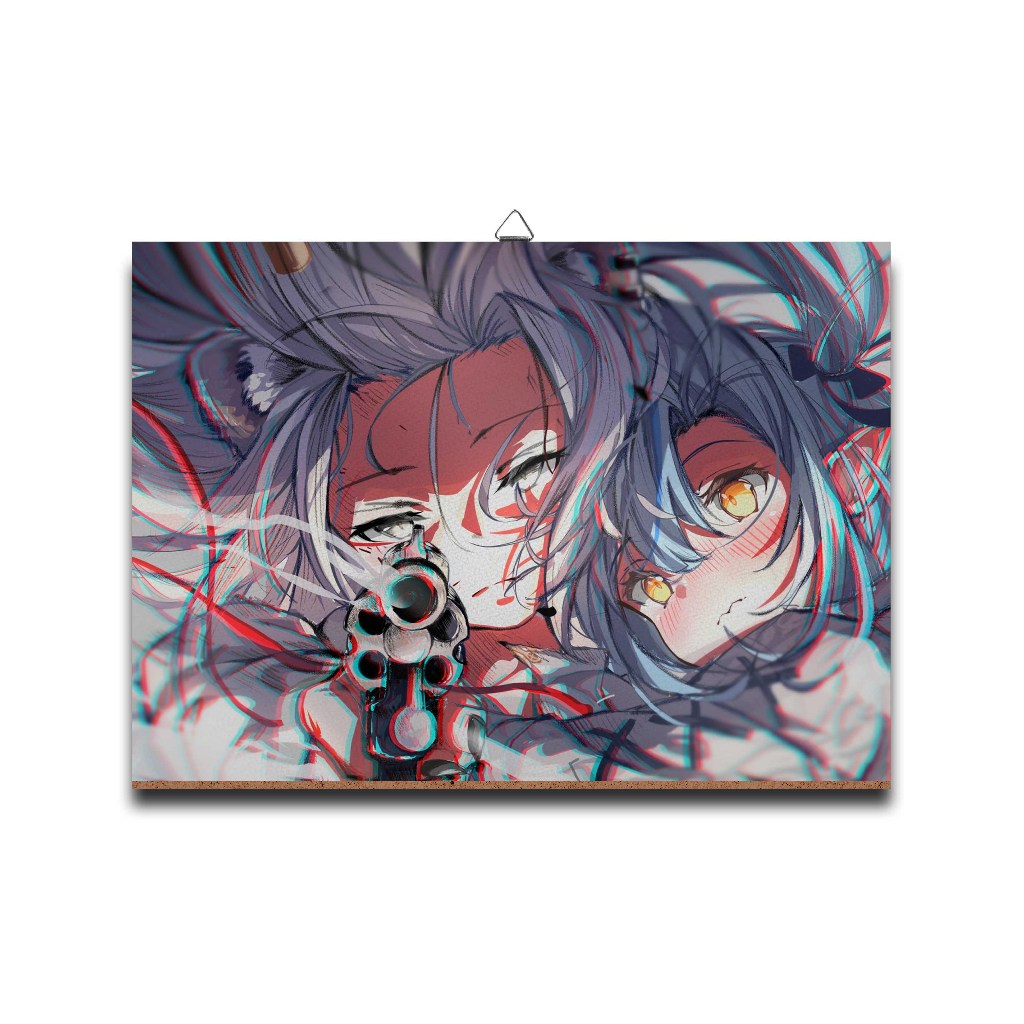 Kayu Vtuber Shishiro Botan X Yukihana Lamy Anime Wooden Wall Poster