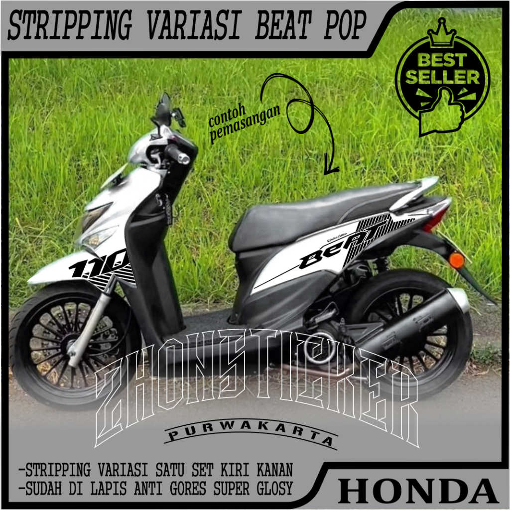 Stripping Variations Honda Beat Pop Sticker Printing Variations Of Pole