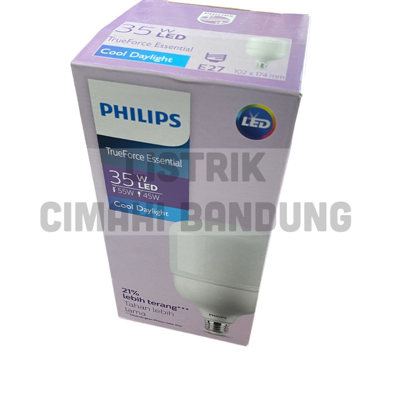 Putih Cahaya Philips Trueforce Essential Led Bulb Watt Cool Daylight