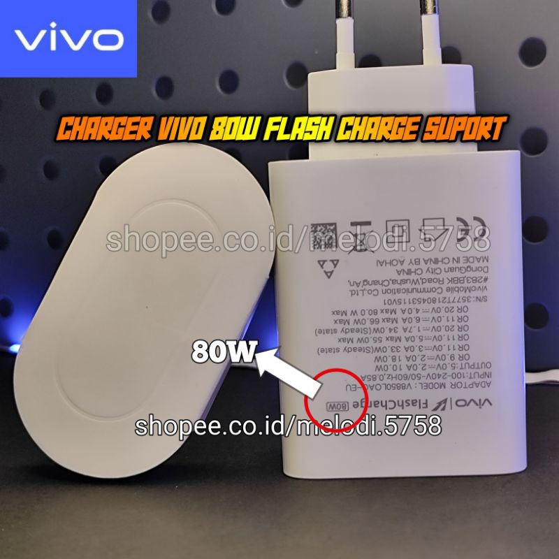 1set Casan Charger Vivo Type C Flash Charge 80W V30 V29 V29E V27 V27E