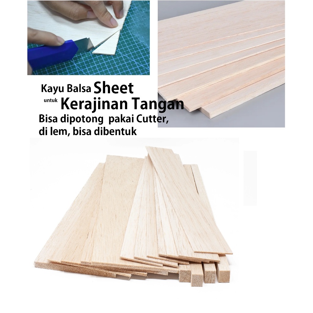 KAYU Balsa Wood Sheet 8mm X 12cm X 1mtr Super Quality Balsa Sheet 8mm