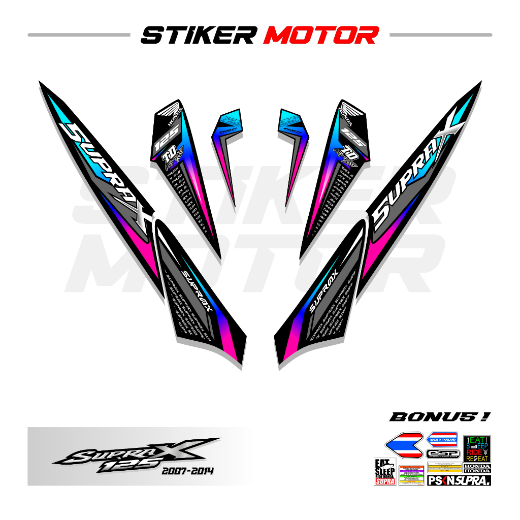 Sp Striping Supra X R Simple Variation Lis Sticker Sticker Honda