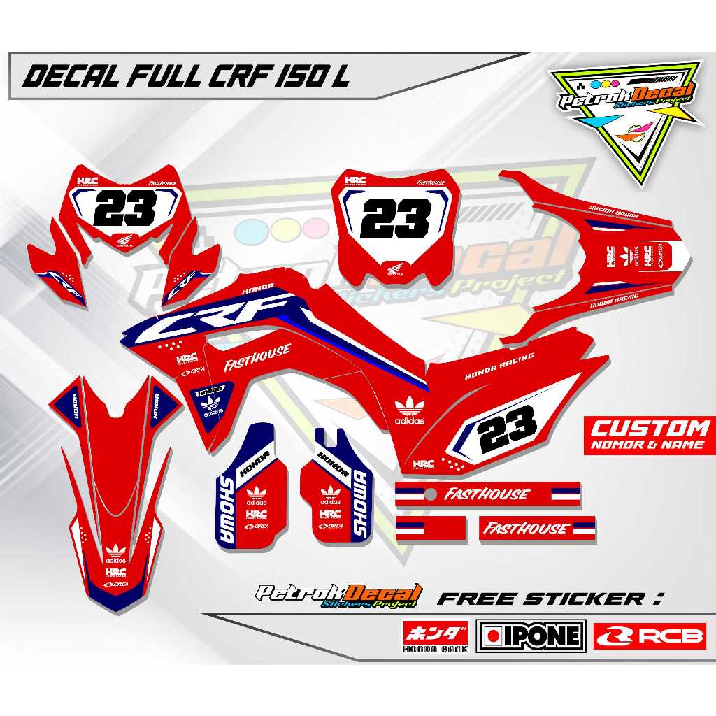 Decal PREMIUM HONDA CRF 150 L FULL BODY SUPER GLOSSY DECAL FULL BODY