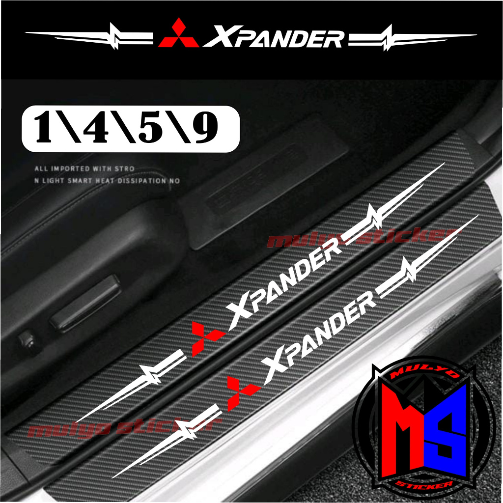 Pcs Sticker Sill Plate Carbon D Car Mitsubishi Xpander Sticker Carbon