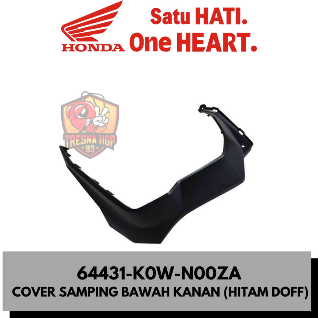 Hitam K W N Za Bottom Right Side Cover Black Doff Adv K W