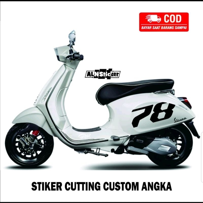 Custom Number Cutting Stickers For Vespa Custom Number Stickers Like