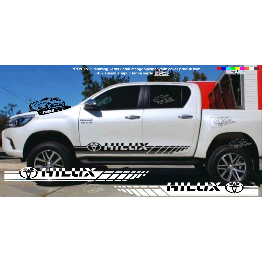 Toyota Hilux List Car Sticker Side Body Cutting Sticker Shopee