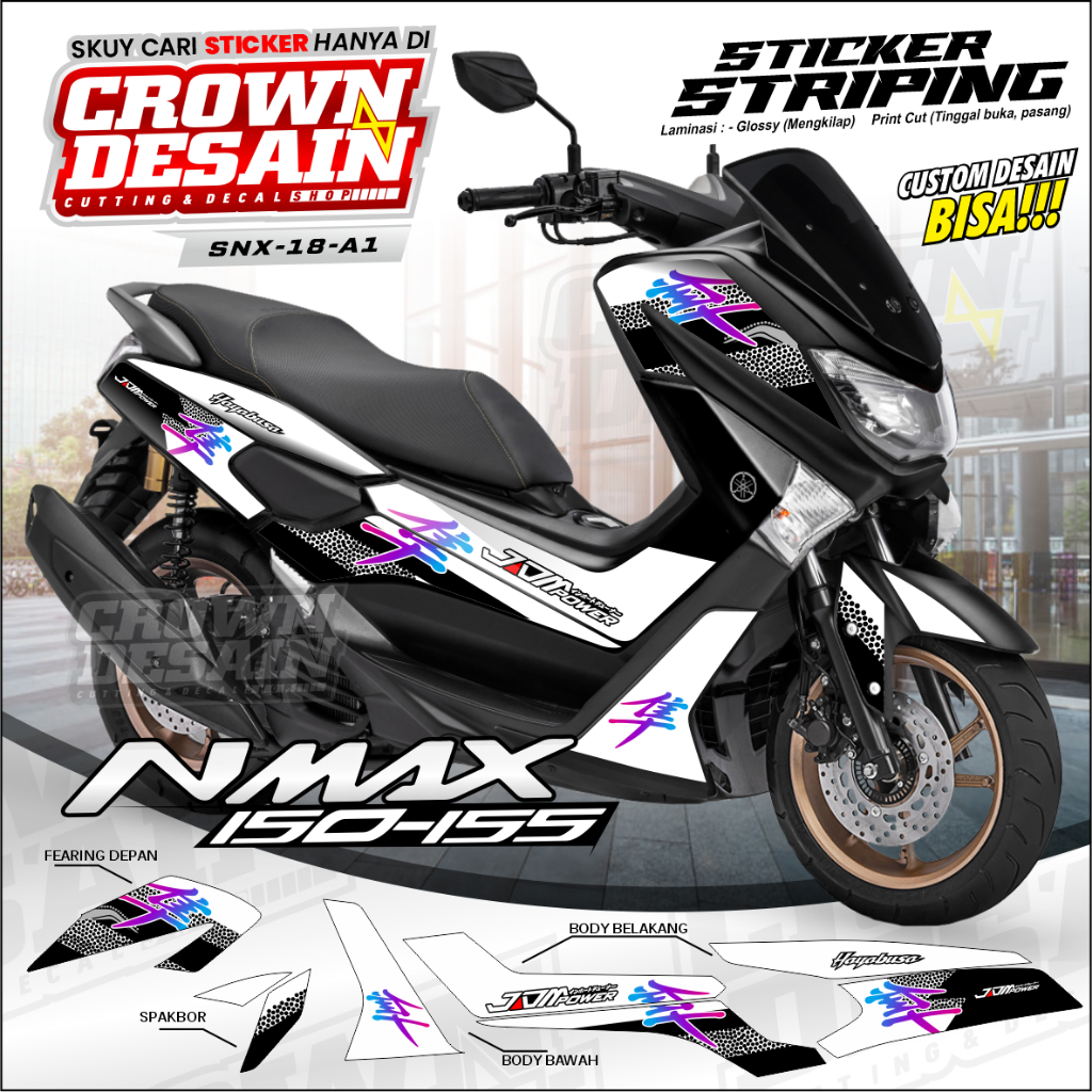 Striping NMAX 150 155 Old Motif JDM Hayabusa Rainbow Vinyl Striping