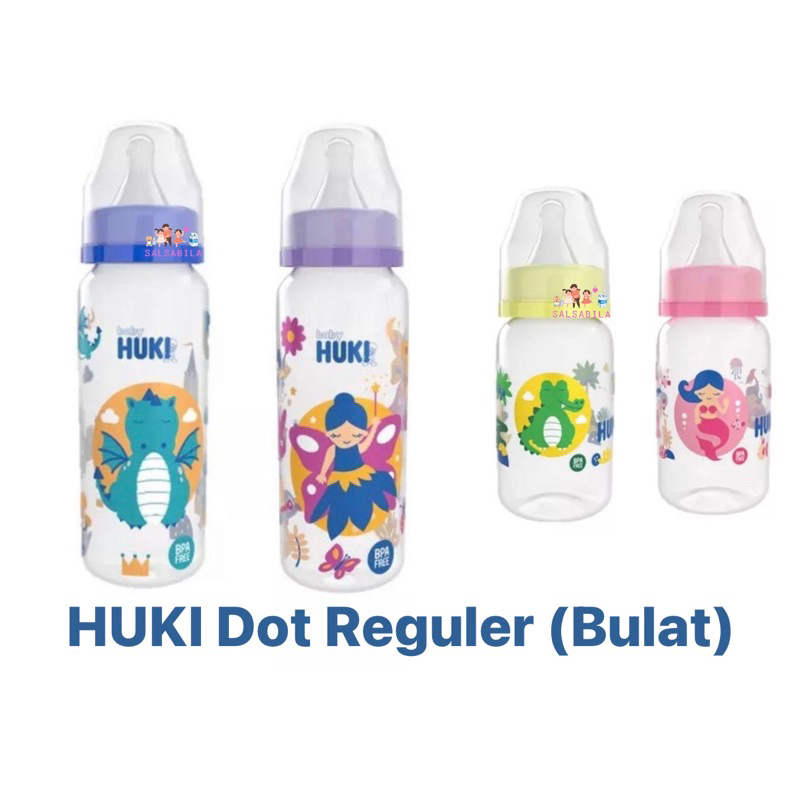 Huki Baby Milk Bottle PP SP Nipple Round Slim Silicone Pacifier Regular