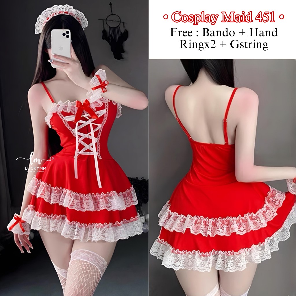 Luckymm Sexy Lingerie Dress Cosplay Maid Uniform Sexy Maid Costume