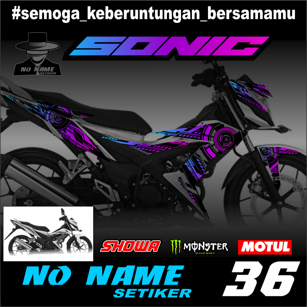 Striping Sonic R Variation Honda Sticker Stickerte Motorcycle