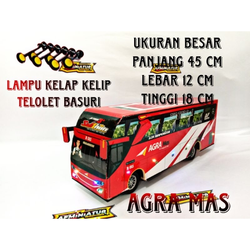 Miniature Bus Akap Telolet Basuri Full Lights Trumpet Sound Shopee