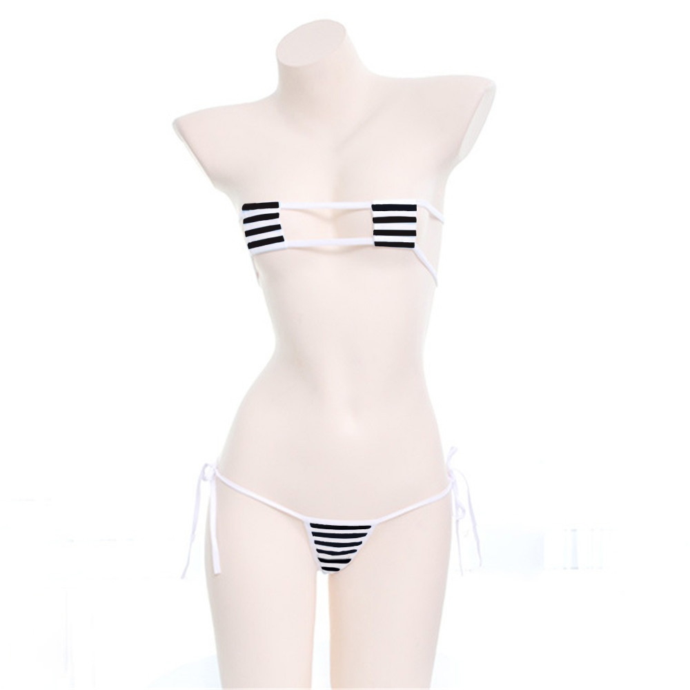 Bikini Set Bra And G String Striped Ladder Swimsuit Micro Bikini Set