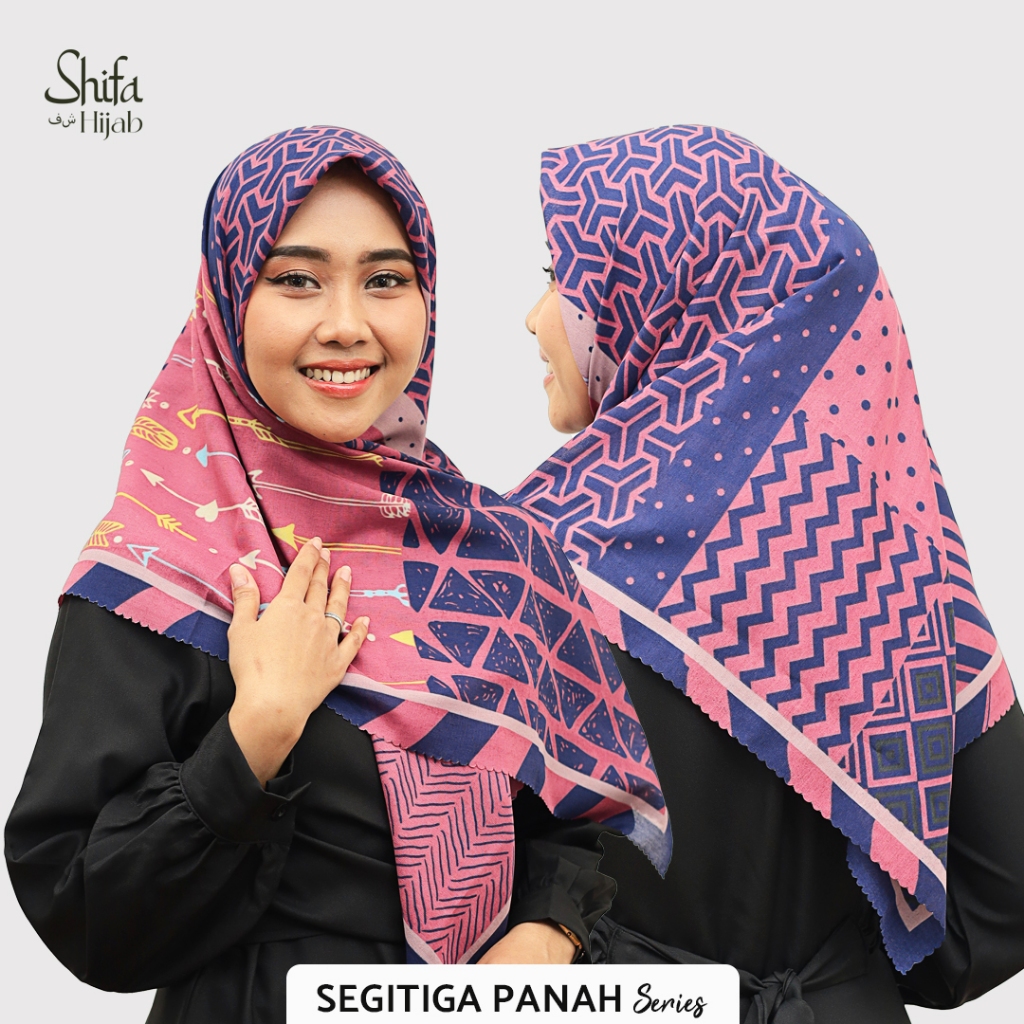 Shifa HIJAB Triangle Arrow Rectangular Veil Hijab With LASER CUT