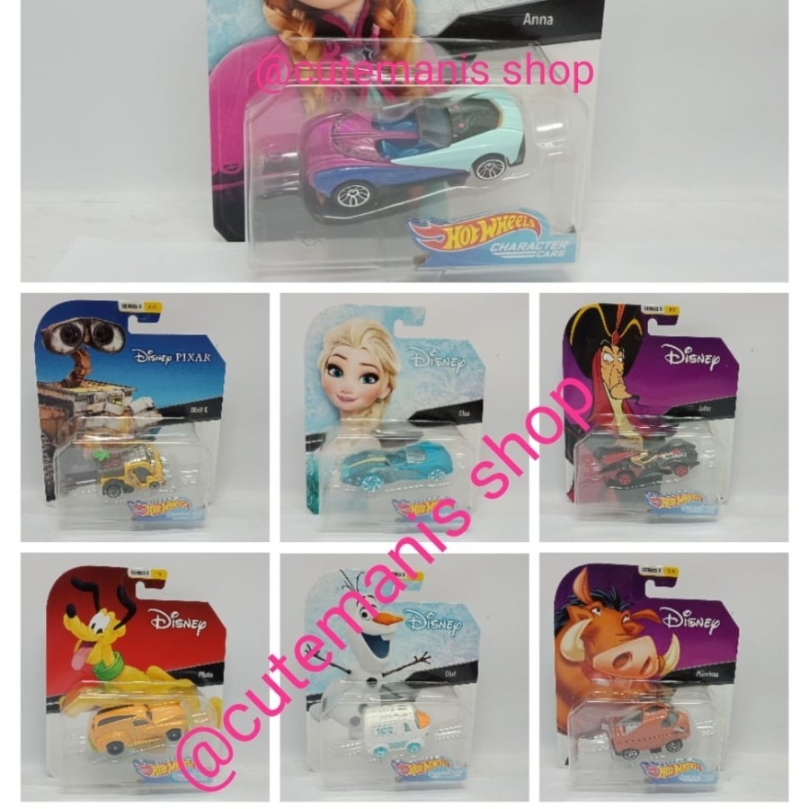HOT WHEELS DISNEY SERIES 5 Elsa Anna Pluto Wall E Jafar Olaf Pumba