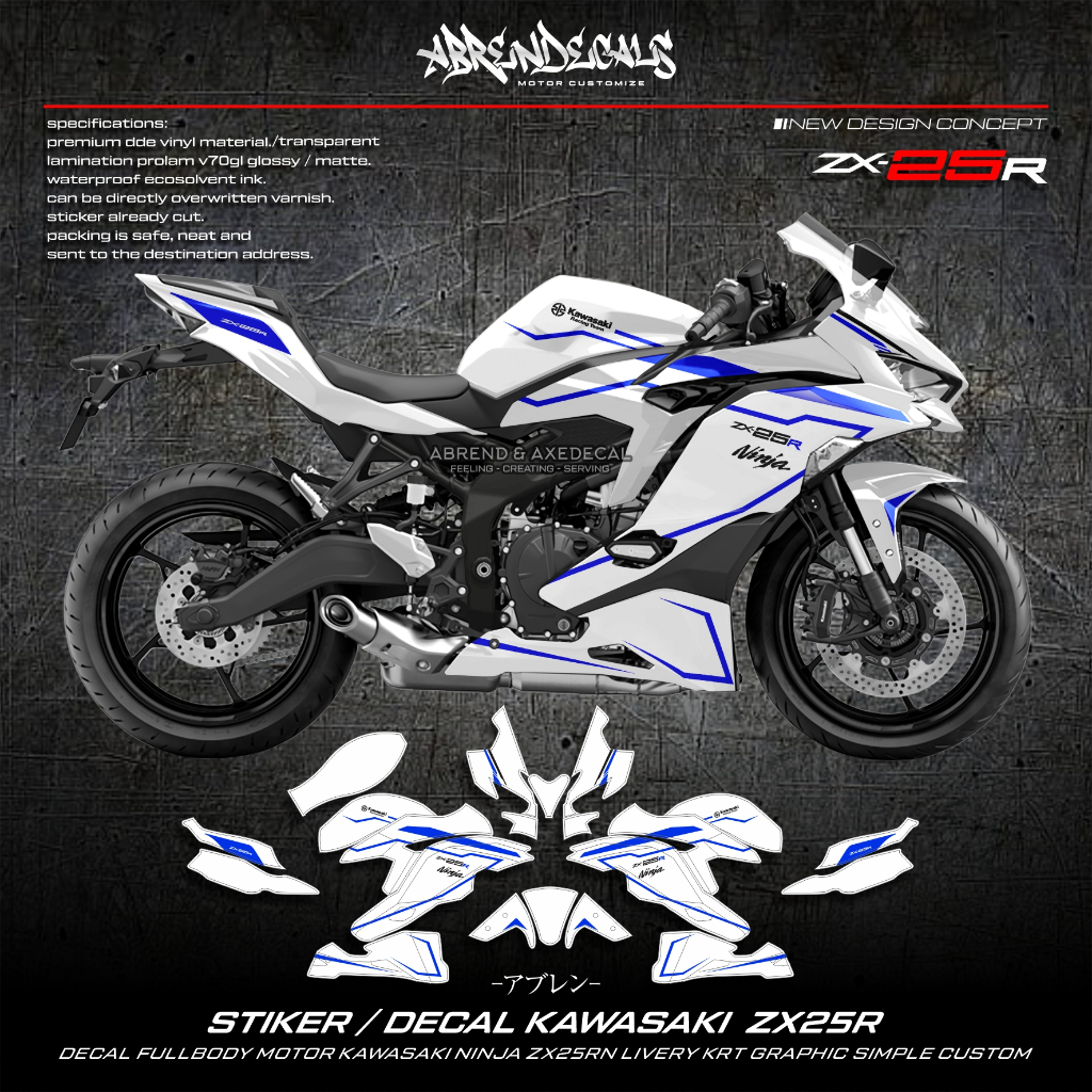 Decal ZX25R LIVERY KRT Graphic Simple FULLBODY KAWASAKI NINJA ZX25R