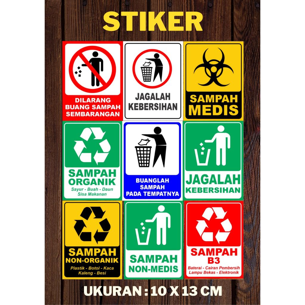 Sticker For Organic Trash Cans Non Organic Medical Waste Non Medical