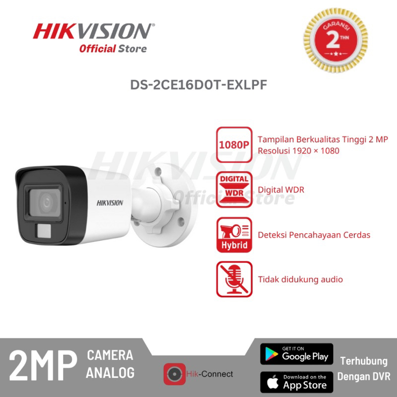 Hikvision DS 2CE16D0T EXLPF 2MP Outdoor CCTV Camera Outdoor CCTV