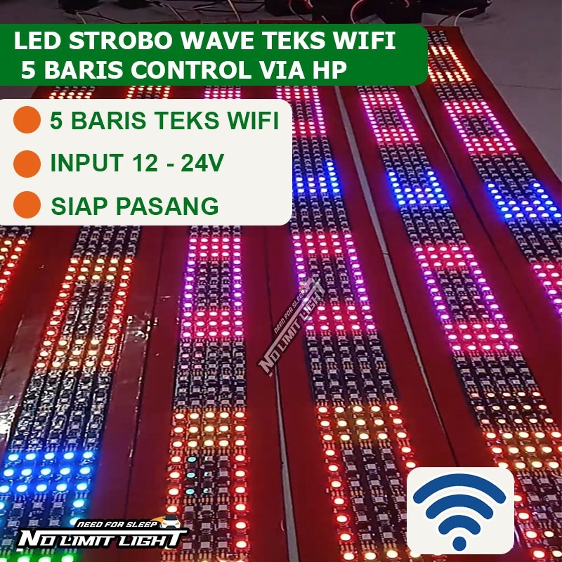 Led Strobe Wave Text Wi Fi 5 Line Car Change Text Via Hp Input 12V 24V