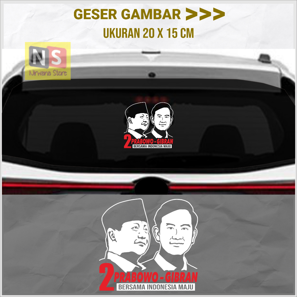 Prabowo Sticker Capres Cutting Car Glass Sticker Shopee