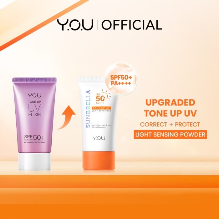 Y O U Sunbrella Tone Up Sunscreen UV Elixir SPF 50 PA YOU Protection