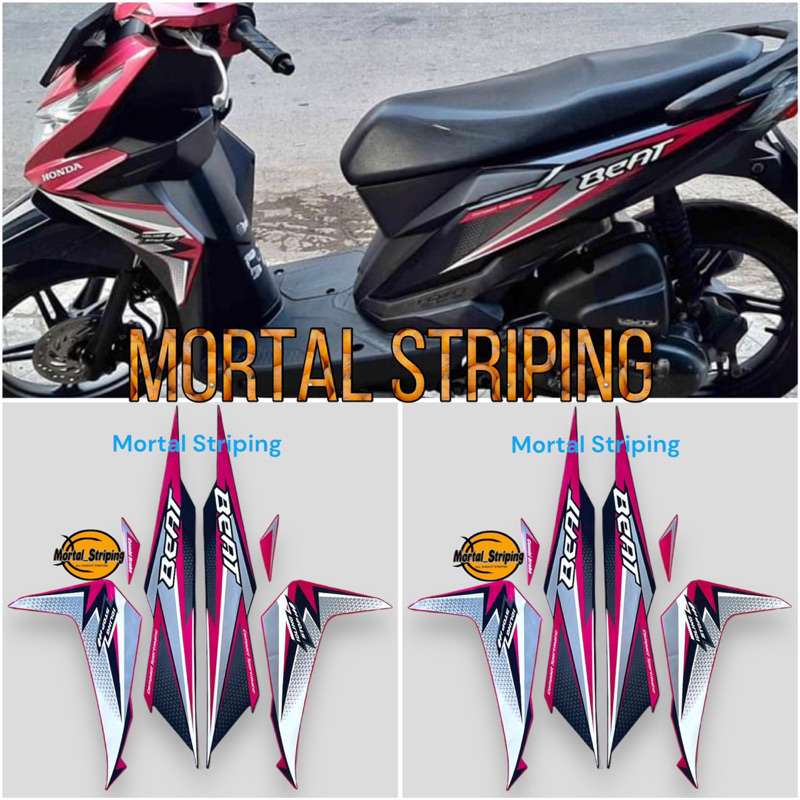 Hitam Sticker Striping Full Set Lis Honda Beat Fi Iss Idling Stop