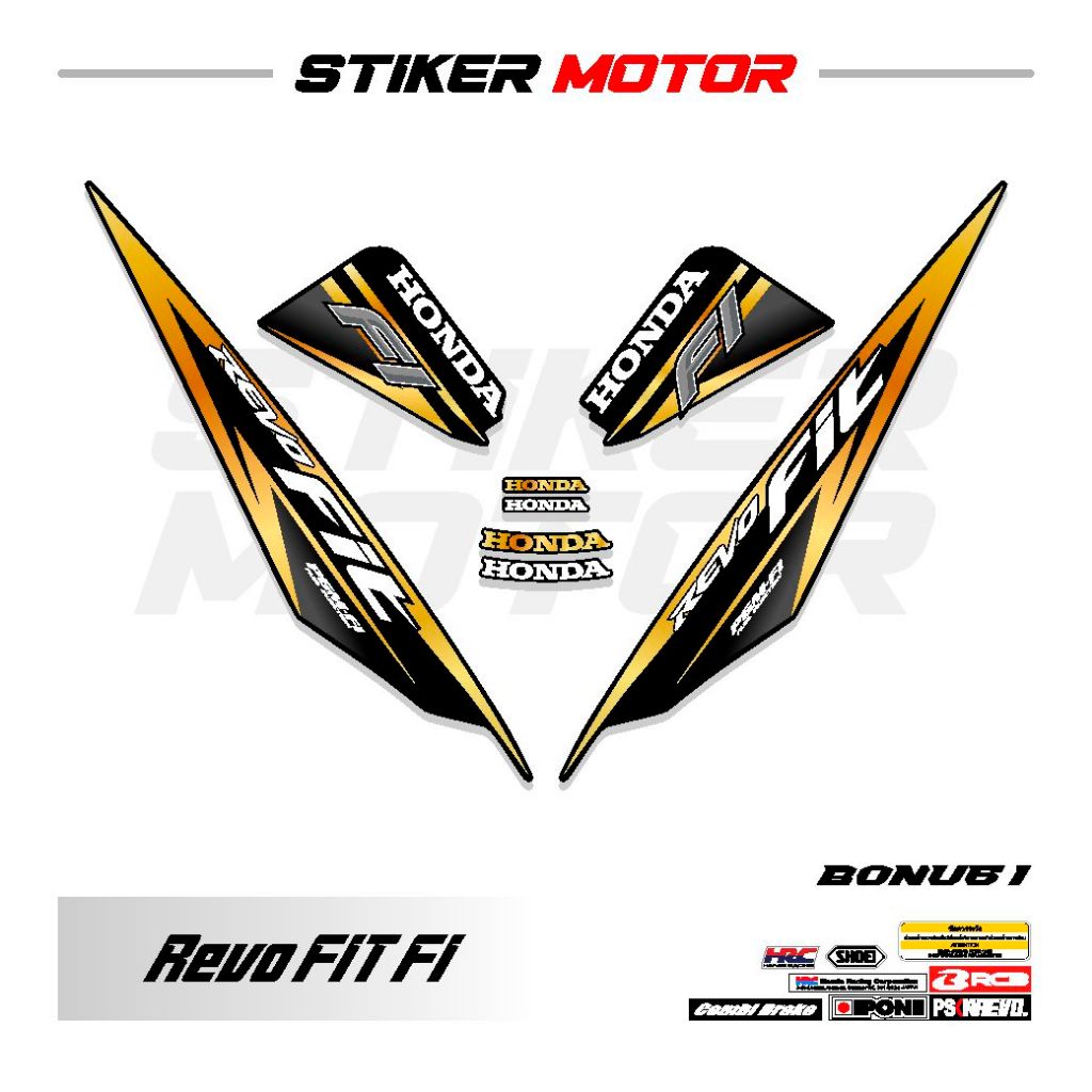 Rf Striping Sticker Honda Revo Fit Fi Wave I Motif Sticker