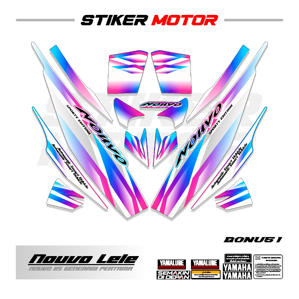 Ns Striping Sticker Sticker Lis Yamaha Nouvo Lele Nuvo Nuovo Sporty