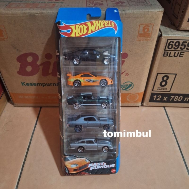 Hot Wheels 5 Giftpack Fast Furious Toyota Supra Oren Hotwheels