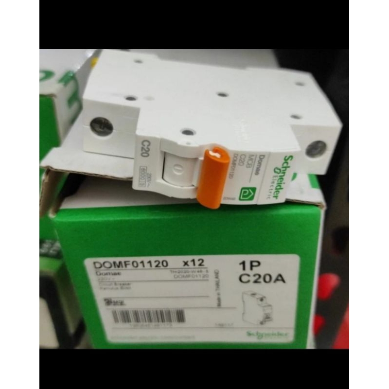 Mcb Schneider 20A 1P Domae C20 Orange SNI Stut Electric Fuse 20A