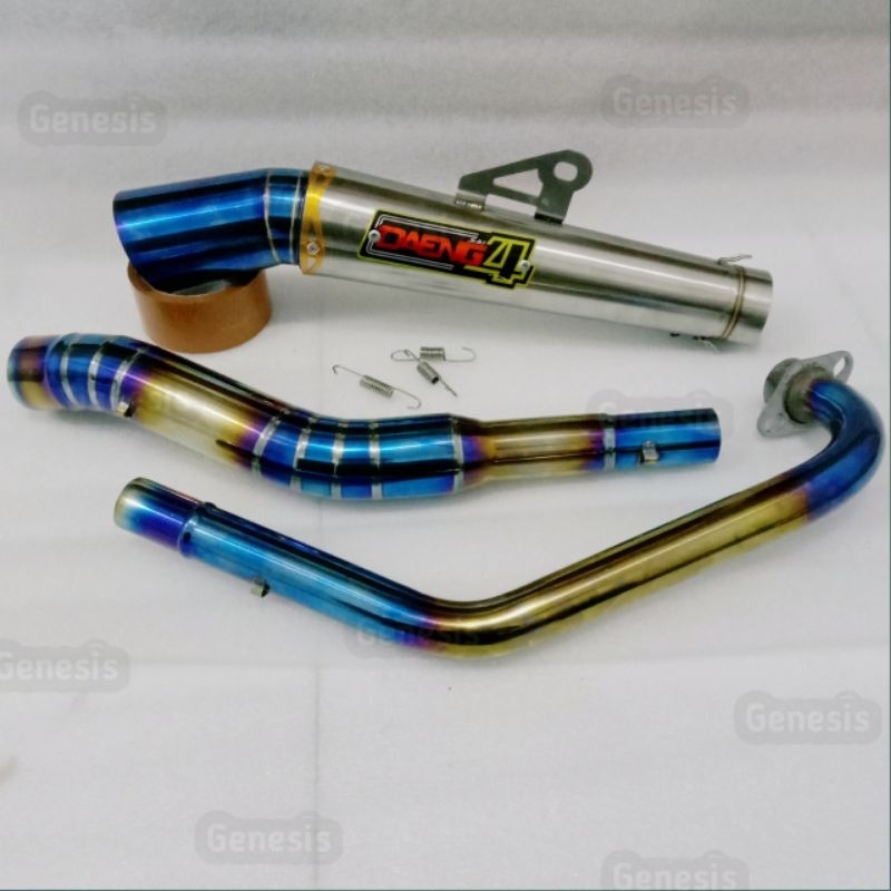 Daeng Sai Open Spec Exhaust Pipe Bluegold For Tmx Rusi Tc