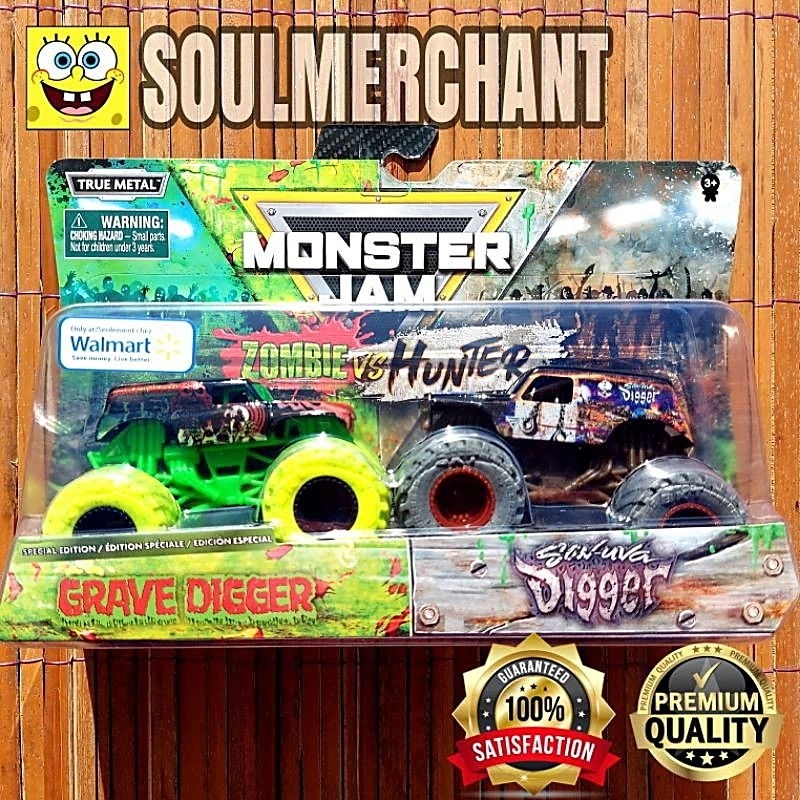 Monster Jam Zombie Vs Hunter Monster Mutt Vs Earth Shaker Grave Digger