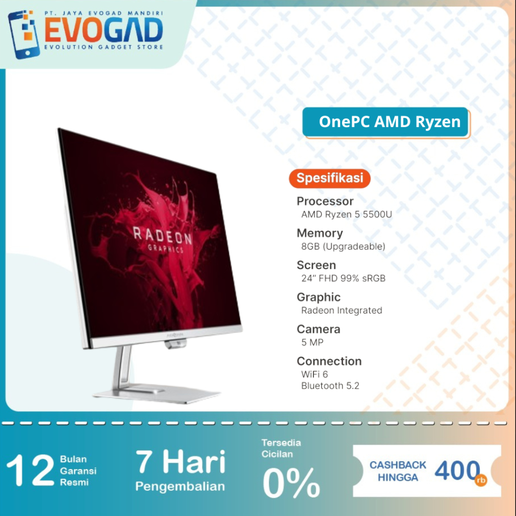 Advan All In One PC AIO OnePC Intel I5 Onepc AMD Ryzen 5500 8 512GB