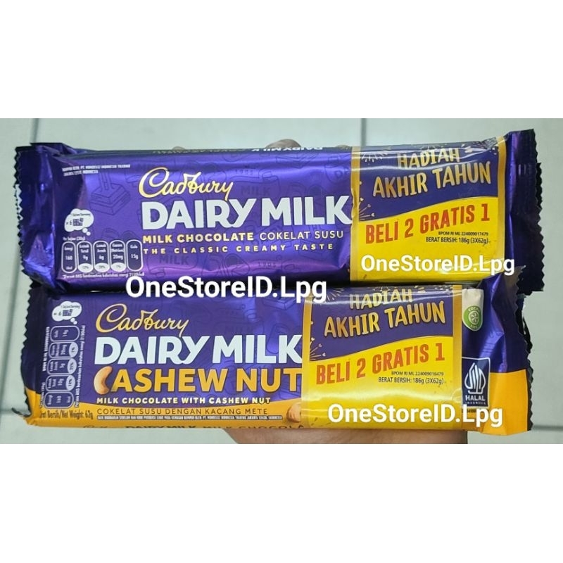 Buy 2 Get 1 Cadbury Dairy Milk Chocolate Cashew Nut 62g Shopee