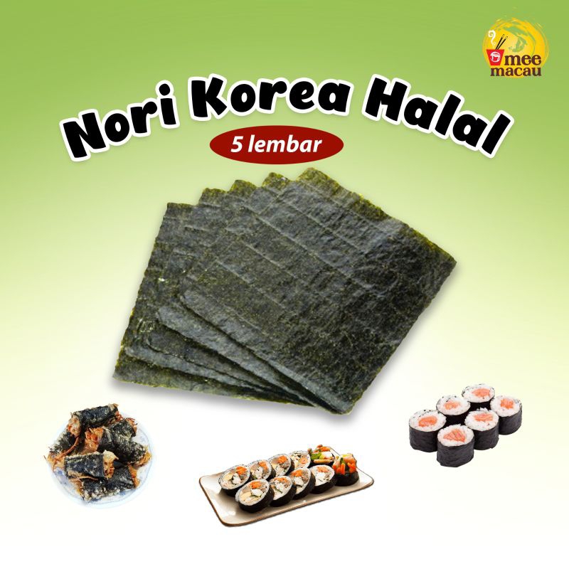 Korean Nori 5 Sheets Halal Roasted Seaweed For Sushi Kimbap Gimbap