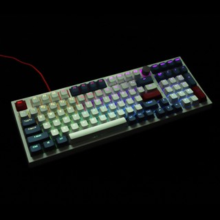 YMDK Navy Blue Double Shot Keycap Plastic GK980 Wired Knobs Gasket RGB