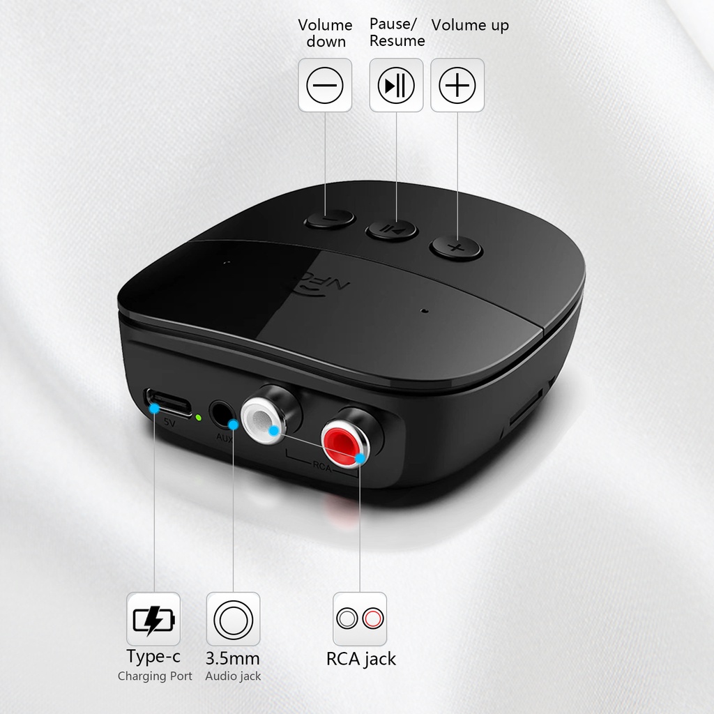 ORIA 5 2 Bluetooth Receiver Transmitter Adapter NFC Wireless Bluetooth