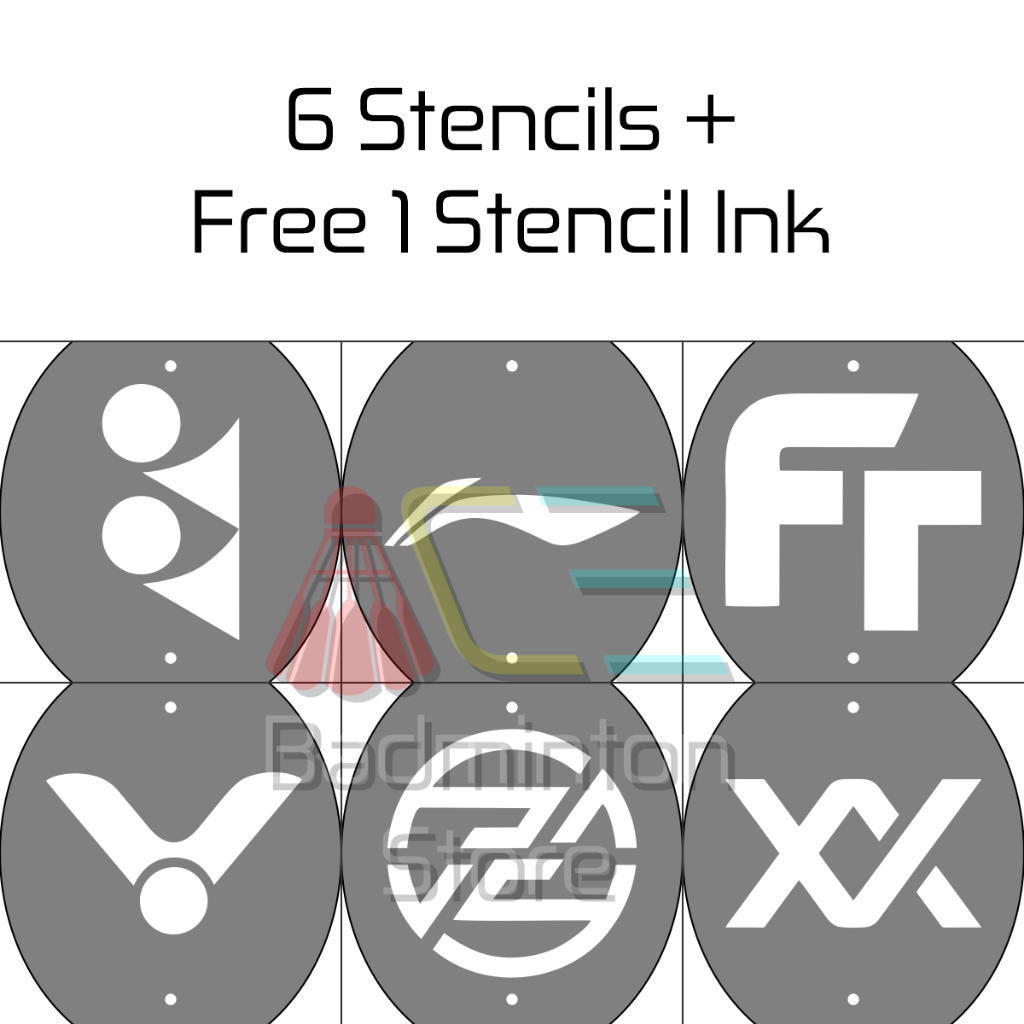 Badminton Stencil Bundle Badminton Logo Stencil Free Stencil Ink