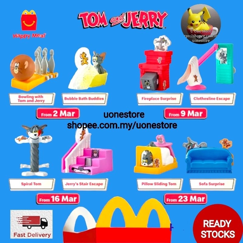 Mcdonald S Mcdonalds Mcd Mekdi Happy Meal Toys Tom And Jerry