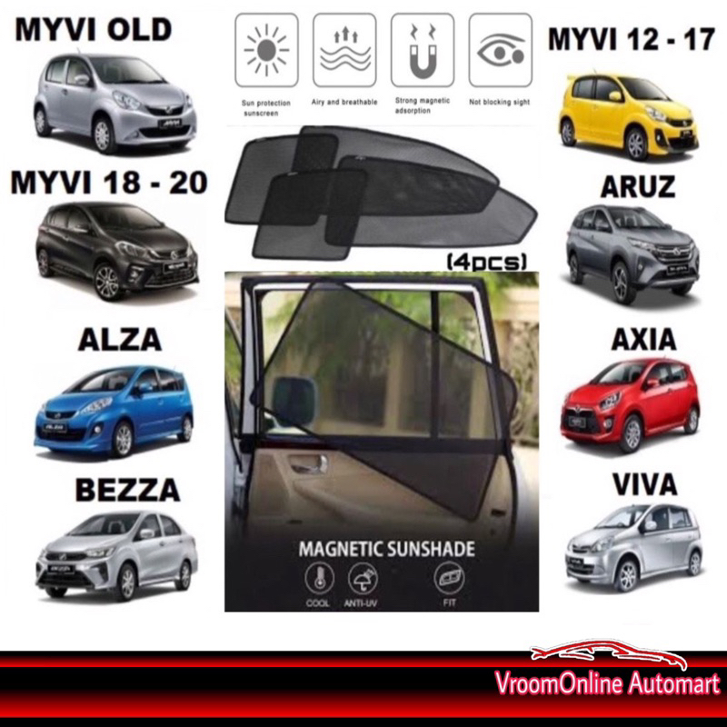 Magnetic Sunshade Perodua Myvi Old Lagi Best Icon Myvi New Alza Axia